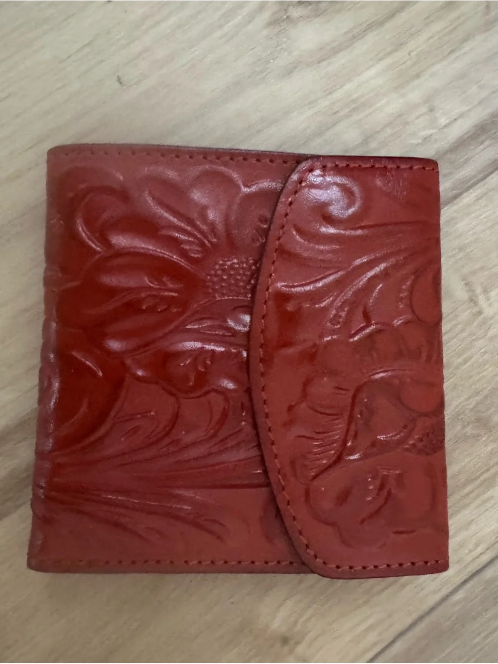 Patricia Nash Red Embossed Leather Card Holder